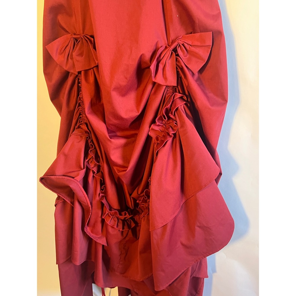 Victorian Choice Gothic Southern Belle Civil War Ball Gown Dress Red Black Small - Picture 9 of 11
